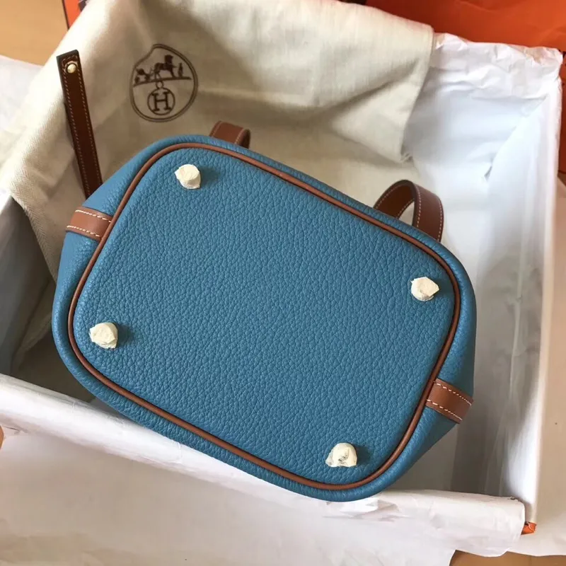 Hermes Bicolor Picotin Lock MM 22cm Taška Blue Jean