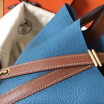 Hermes Bicolor Picotin Lock MM 22cm Taška Blue Jean