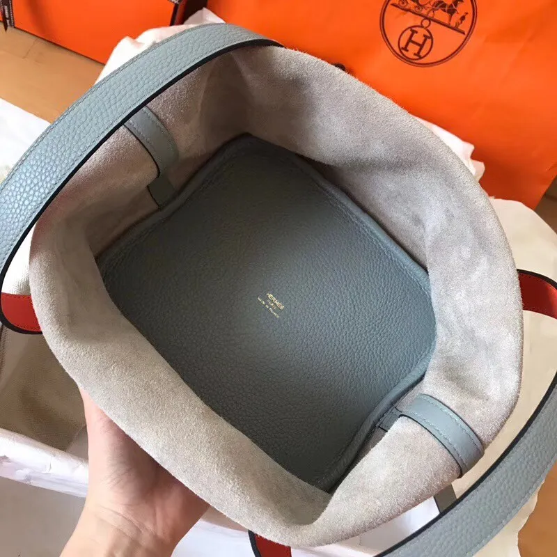 Hermes Bicolor Picotin Lock MM 22cm Modrá Lin Taška