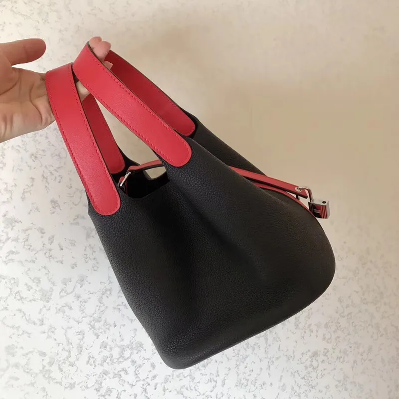 Hermes Bicolor Picotin Lock MM 22cm Černá Taška