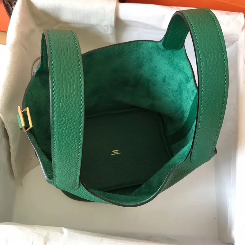 Hermes Vert Vertigo Picotin Lock MM 22cm Ručně vyráběná taška