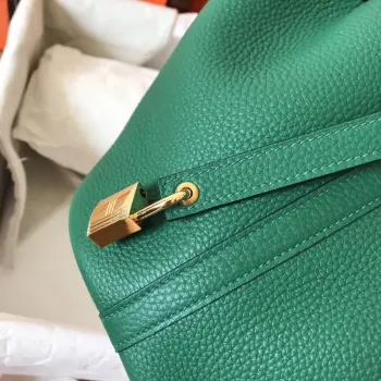 Hermes Vert Vertigo Picotin Lock MM 22cm Ručně vyráběná taška