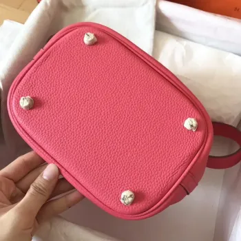 Hermes Růžová rtěnka Picotin Lock MM 22cm Ručně vyráběná taška