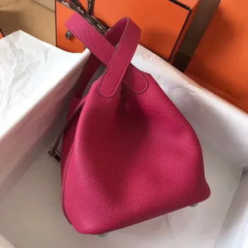 Hermes Peach Picotin Lock MM 22cm Ručně vyráběná taška
