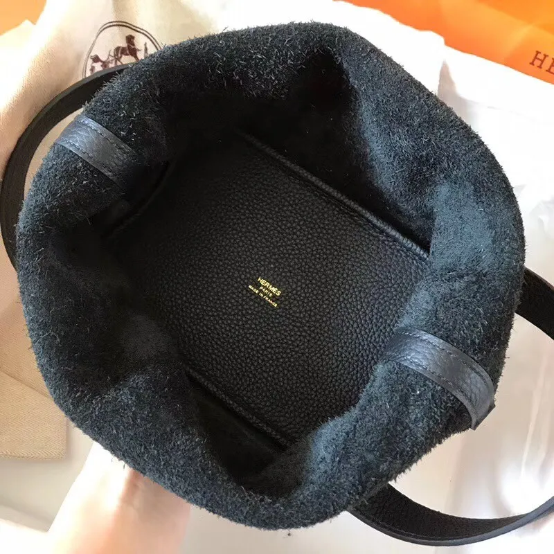 Hermes Black Picotin Lock MM 22cm Ručně vyráběná taška