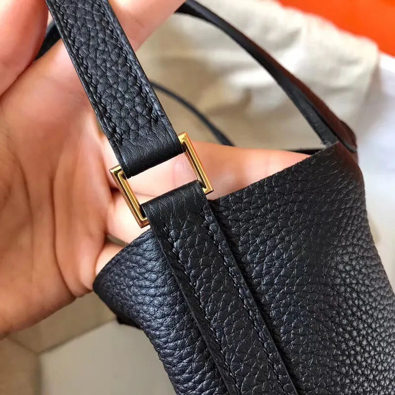 Hermes Black Picotin Lock MM 22cm Ručně vyráběná taška