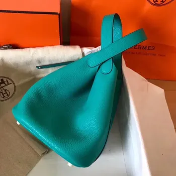 Hermes Blue Paon Picotin Lock MM 22cm Ručně vyráběná taška