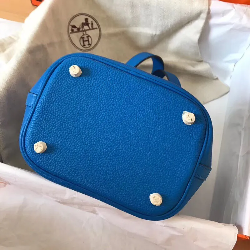 Hermes Blue Hydra Picotin Lock MM 22cm Ručně vyráběná taška