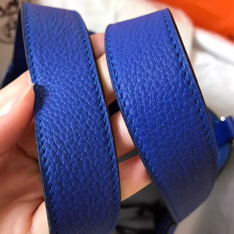 Hermes Blue Electric Picotin Lock MM 22cm Ručně vyráběná taška