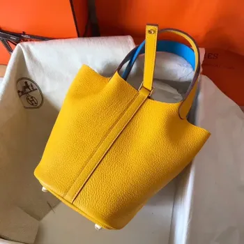Hermes Bicolor Picotin Lock MM 22cm Žlutá Taška