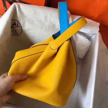Hermes Bicolor Picotin Lock MM 22cm Žlutá Taška