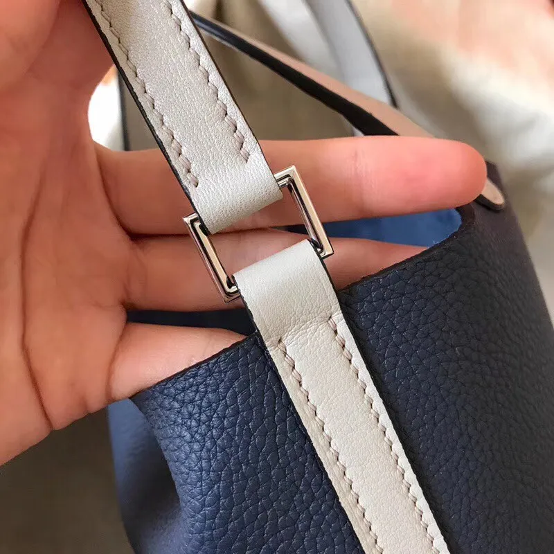 Hermes Bicolor Picotin Lock MM 22cm Sapphire Taška