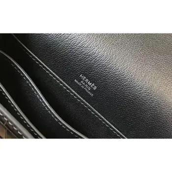 Hermes Roulis Mini Taška v Černém Krokodýlovi s Přírodním Ještěrem