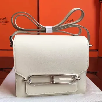 Hermes Mini Sac Roulis taška v krémové kůži Swift