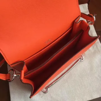 Hermes Mini Sac Roulis Taška v oranžové kůži Swift