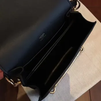 Hermes Mini Sac Roulis Taška v černé kůži Swift