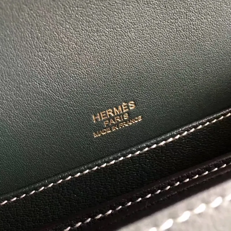 Hermes Mini Sac Roulis Taška v zelené kůži Swift