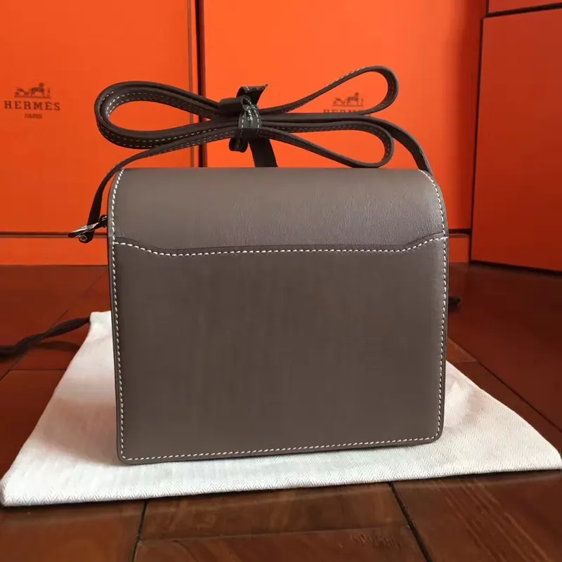 Hermes Mini Sac Roulis Taška v kůži Etoupe Swift