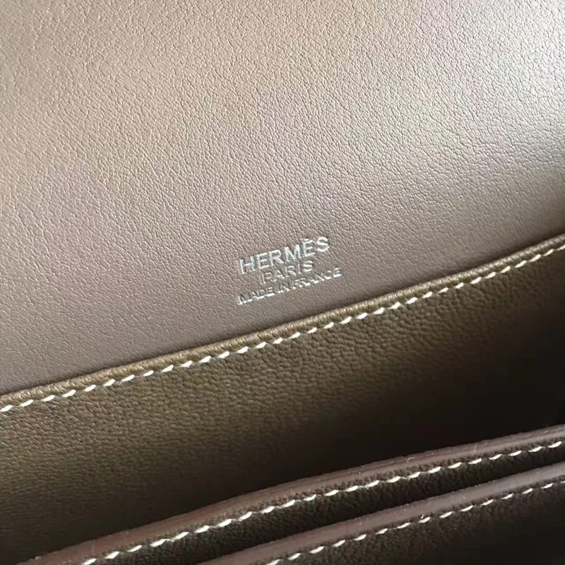 Hermes Mini Sac Roulis Taška v kůži Etoupe Swift