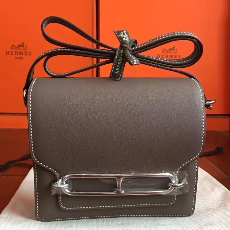 Hermes Mini Sac Roulis Taška v kůži Etoupe Swift