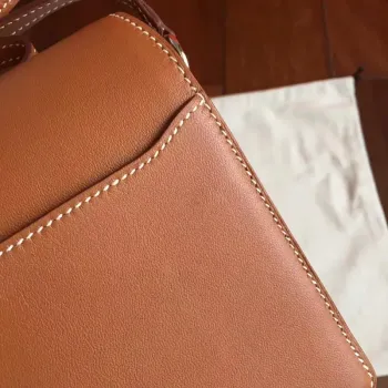 Hermes Mini Sac Roulis Taška v karamelové kůži Swift
