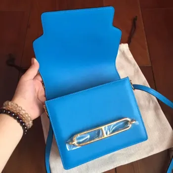 Hermes Mini Sac Roulis Taška v modré kůži Hydra Swift