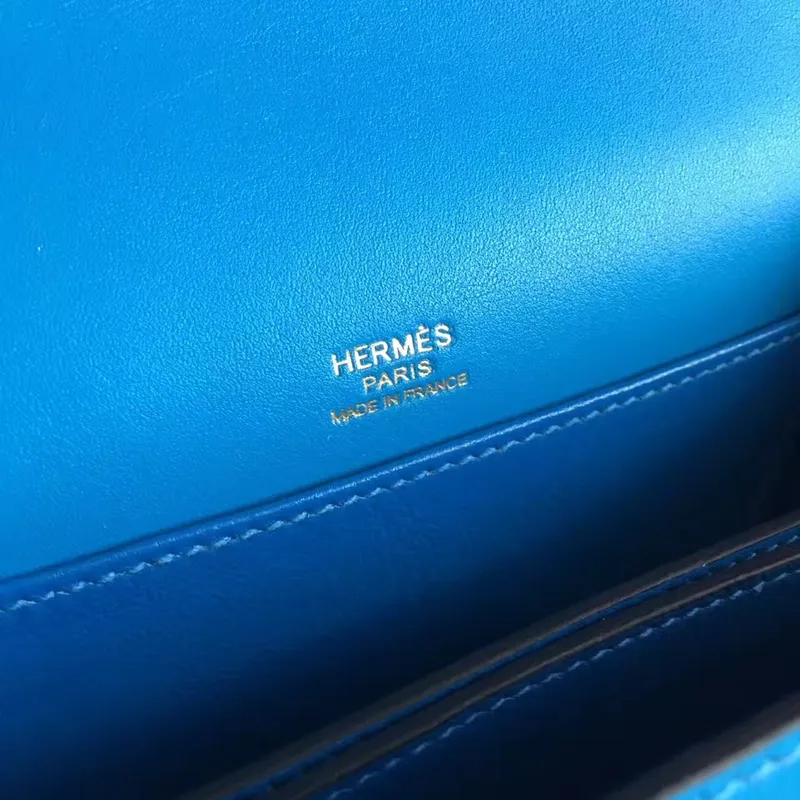 Hermes Mini Sac Roulis Taška v modré kůži Hydra Swift