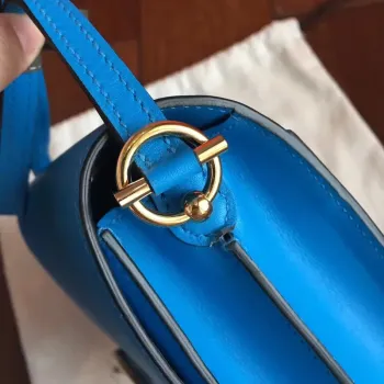 Hermes Mini Sac Roulis Taška v modré kůži Hydra Swift