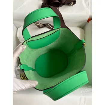 Hermes In The Loop 18 Ručně vyráběná taška v kůži Clemence Vert Comics