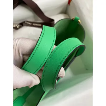 Hermes In The Loop 18 Ručně vyráběná taška v kůži Clemence Vert Comics