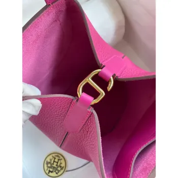 Hermes In The Loop 18 Ručně vyráběná taška v růžové fialové kůži Clemence