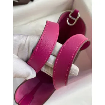 Hermes In The Loop 18 Ručně vyráběná taška v růžové fialové kůži Clemence