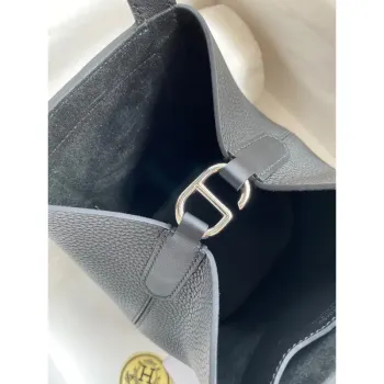 Hermes In The Loop 18 Ručně vyrobená taška v černé kůži Clemence