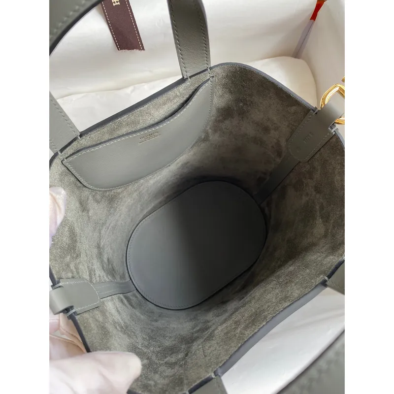Hermes In The Loop 18 Ručně vyráběná taška v kůži Gris Meyer Clemence