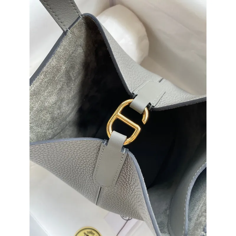 Hermes In The Loop 18 Ručně vyráběná taška v kůži Gris Meyer Clemence