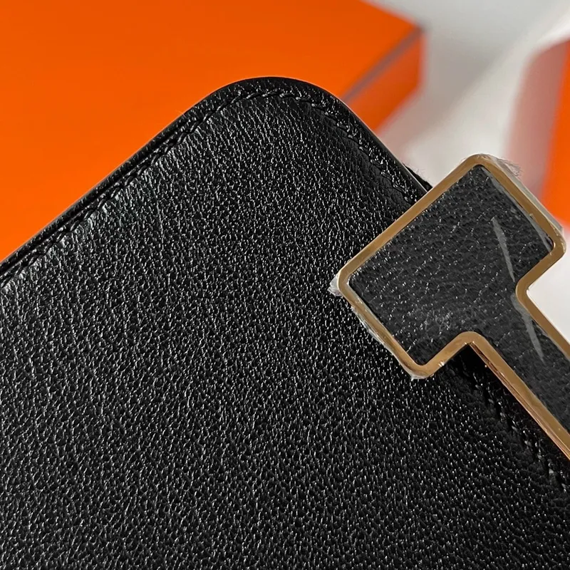 Hermes Geta Ručně Vyrobená Taška V Černé Kůži Chevre Mysore