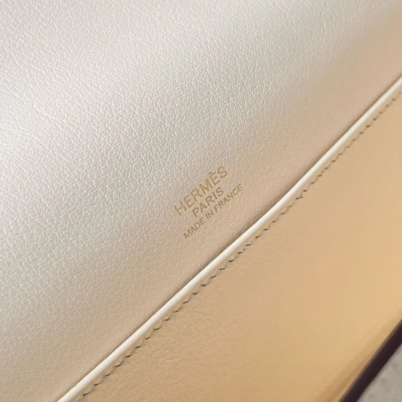 Hermes Geta Ručně Vyrobená Taška z Kůže Nata Chevre Mysore