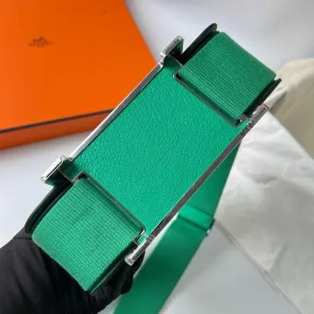 Hermes Geta Ručně Vyrobená Taška V Kůži Menthe Chevre Mysore