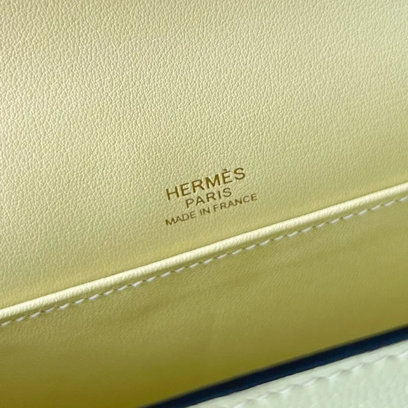 Hermes Geta Ručně Vyrobená Taška V Jaune Bourgeon Kůže Chevre Mysore