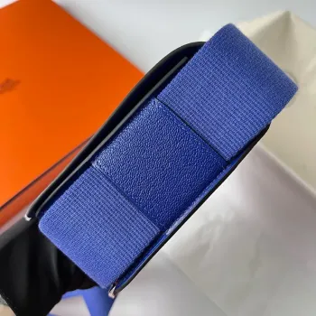 Hermes Geta Ručně Vyrobená Taška V Modré Elektrické Kůži Chevre Mysore