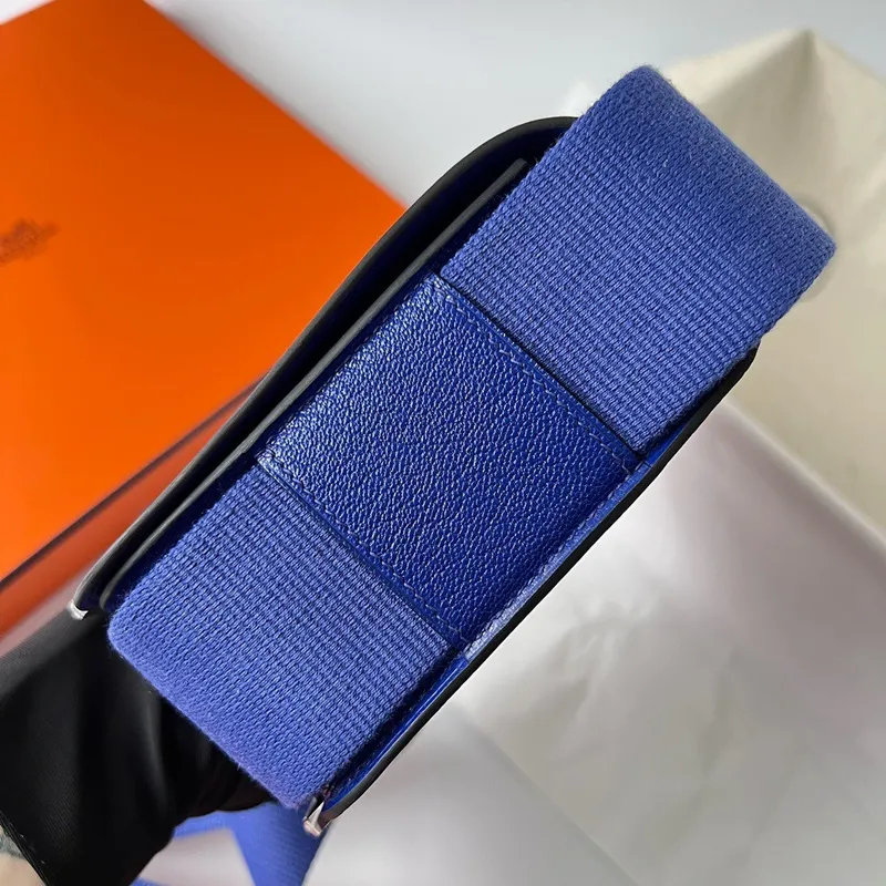 Hermes Geta Ručně Vyrobená Taška V Modré Elektrické Kůži Chevre Mysore