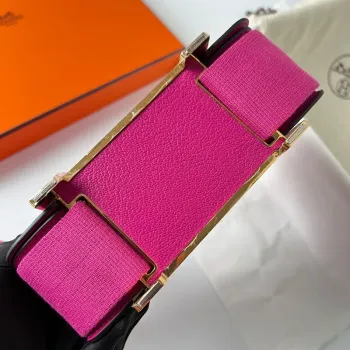 Hermes Geta Ručně Vyrobená Taška V Růžové Fialové Kůži Chevre Mysore