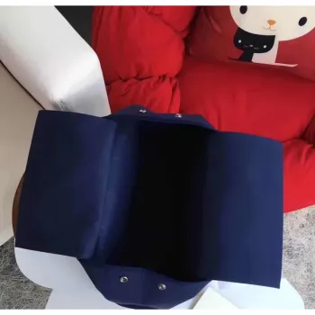 Taška Hermes Cabag Elan v tmavě modré plátno