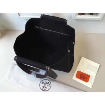 Hermes Cabag Elan taška v černé plátno