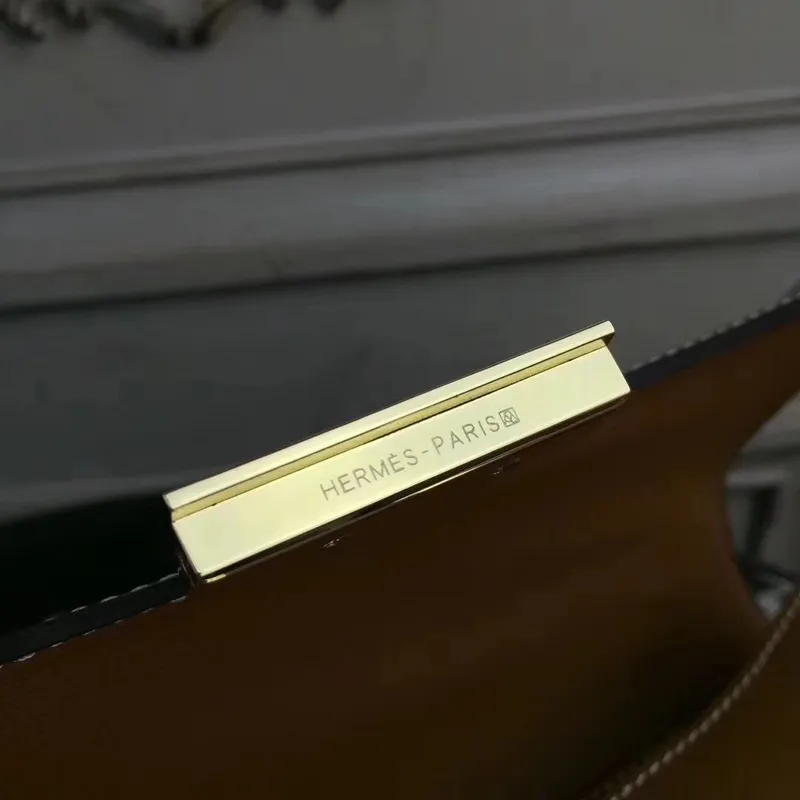 Hermes Brown Constance MM 24cm Epsom kožená taška