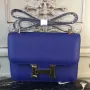 Hermes Blue Electric Constance MM 24cm Epsom kožená taška
