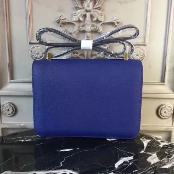 Hermes Blue Electric Constance MM 24cm Epsom kožená taška