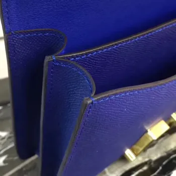 Hermes Blue Electric Constance MM 24cm Epsom kožená taška