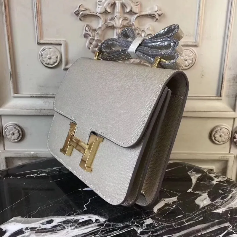 Hermes Grey Constance MM 24cm Epsom kožená taška