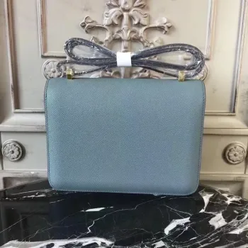 Hermes Blue Lin Constance MM 24cm Epsom kožená taška